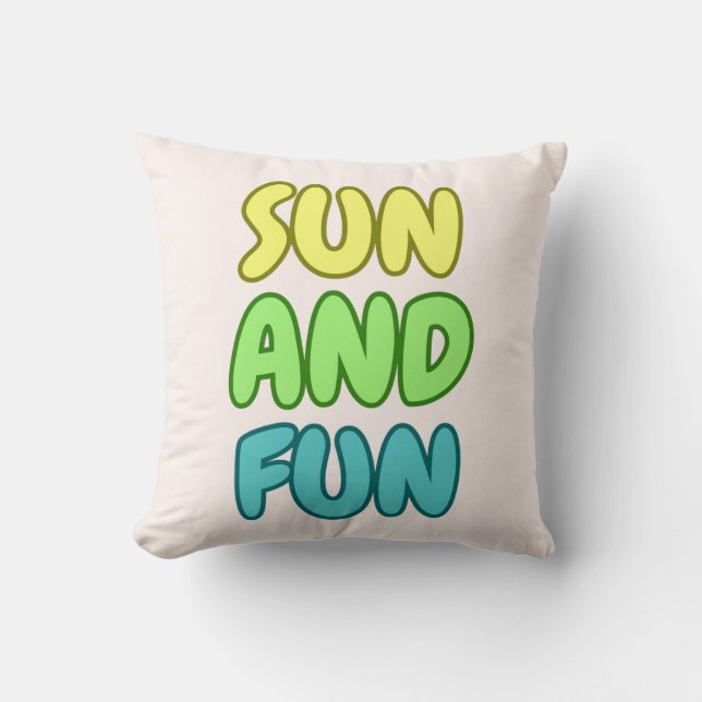 Zon En Pret Worpkussen Kussen (Voorkant)