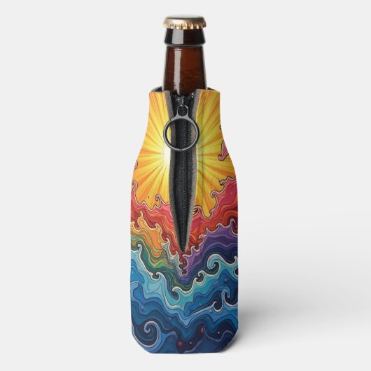 Zon en regenbogen flesjeskoeler (Fles Achterkant)