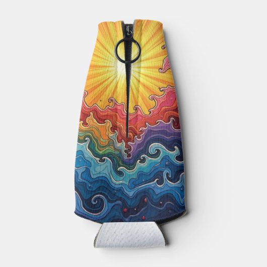 Zon en regenbogen flesjeskoeler (Achterkant)