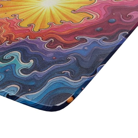 Zon en regenbogen snijplank (Hoek)