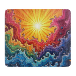 Zon en regenbogen snijplank