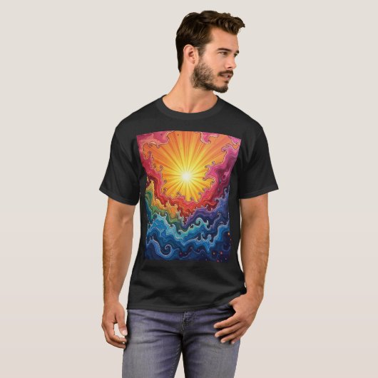 Zon en regenbogen t-shirt (Voorkant volledig)