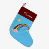 Zon en regenboog 2 kleine kerstsok (Voorkant (Hangend))