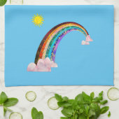 Zon en regenboog 2 theedoek (Gevouwen)