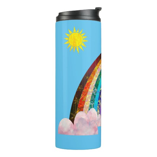 Zon en regenboog 2 thermosbeker (Gedraaid links)