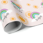 Zon en Regenboog Baby op de Weg Douche Cadeaupapier (Rol Hoek)