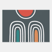 Zon en regenboog boho kunstwerk inpakpapier vel (Voorkant 3)