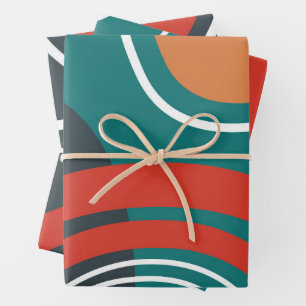 Zon en regenboog boho kunstwerk inpakpapier vel