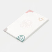 Zon en regenboog pastel kleuren post-it® notes (Schuin)