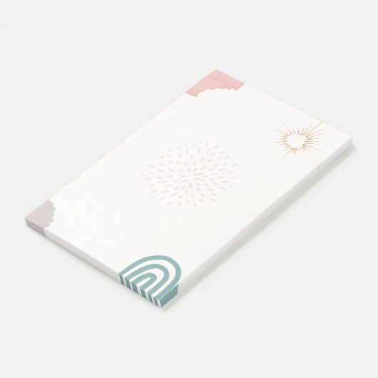 Zon en regenboog pastel kleuren post-it® notes (Schuin)