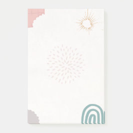 Zon en regenboog pastel kleuren post-it® notes