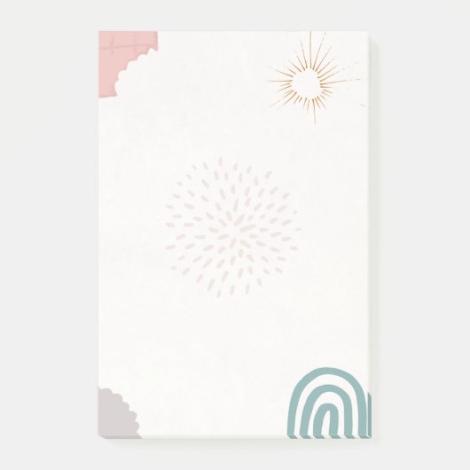 Zon en regenboog pastel kleuren post-it® notes (Voorkant)