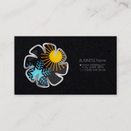 Zon en sneeuwvlokken in de airconditioning visitekaartje