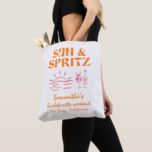 Zon en Spritz Bachelorette-weekend Tote Bag (Dichtbij)