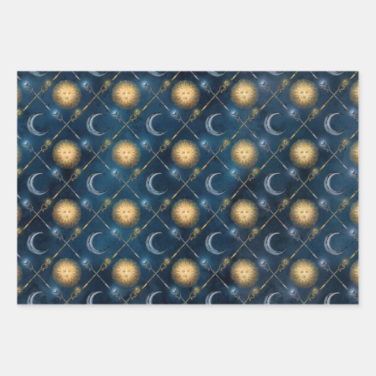 Zon- en staartwapbladen inpakpapier vel (Voorkant 3)