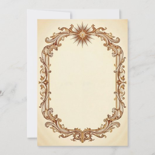 zon en ster bruiloft uitnodiging warm getint (Achterkant)