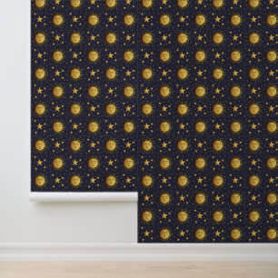 Zon en sterren behang