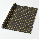Zon en sterren cadeaupapier (Uitgerold)