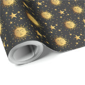 Zon en sterren cadeaupapier (Rol Hoek)
