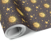 Zon en sterren cadeaupapier (Rol Hoek)