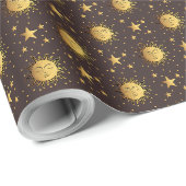 Zon en sterren cadeaupapier (Rol Hoek)