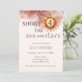 Zon en sterren hemelse ruimte vierde verjaardag kaart (Staand voorkant)