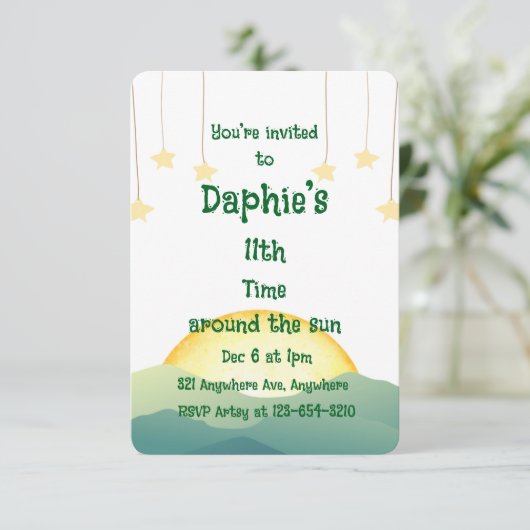 Zon en sterren kaart (Staand voorkant)