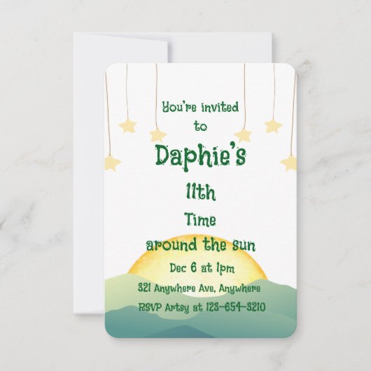 Zon en sterren kaart (Voorkant)