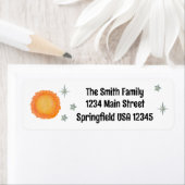 Zon en sterren retourneren adreslabel etiket (Insitu)