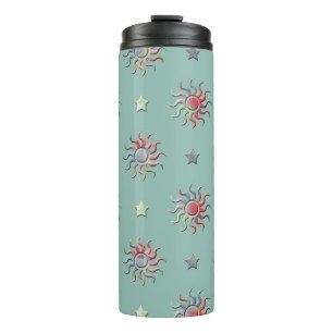 Zon- en sterrenpatroon thermosbeker