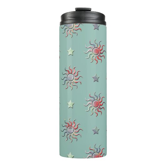 Zon- en sterrenpatroon thermosbeker (Voorkant)