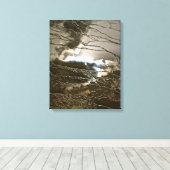 ZON EN STORMWOLKEN IN WATER ABSTRACT CANVAS AFDRUK (Insitu (Houten vloer))
