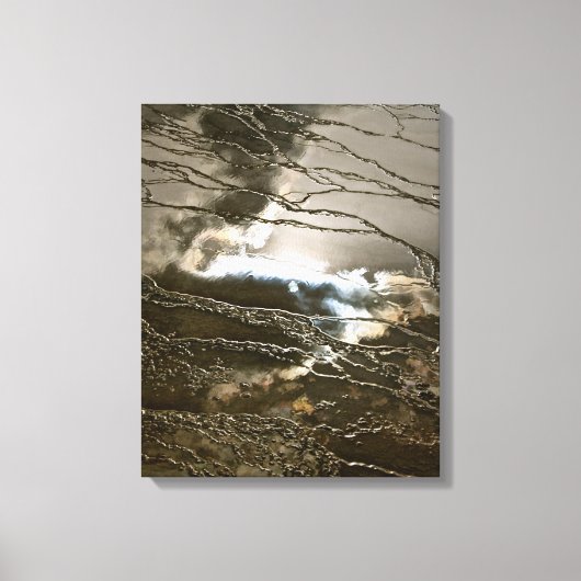 ZON EN STORMWOLKEN IN WATER ABSTRACT CANVAS AFDRUK (Voorkant)