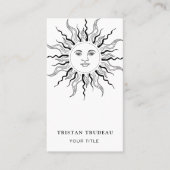 Zon en stralen hemels visitekaartje (Voorkant)