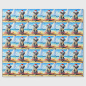Zon en Surf Koala Santa Hat Cadeaupapier (Vlak)