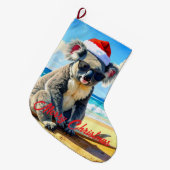 Zon en Surf Koala Santa Hat Grote Kerstsok (Voorkant (Hangend))