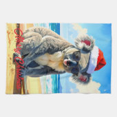 Zon en Surf Koala Santa Hat Theedoek (Horizontaal)