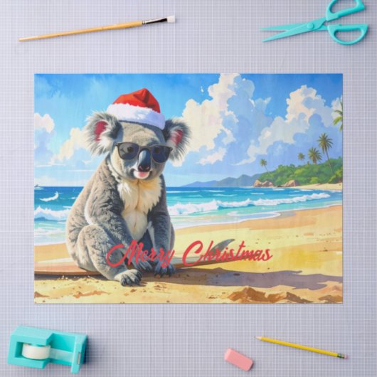 Zon en Surf Koala Santa Hat Tissuepapier (Craft)