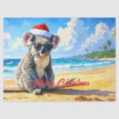 Zon en Surf Koala Santa Hat Tissuepapier (Voorkant)