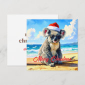 Zon en Surf Koala Sinterklaas Hoed Feestdagenkaart (Voorkant / Achterkant)