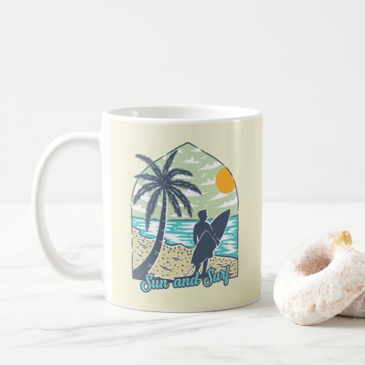 Zon en Surf Koffiemok (Met donut)