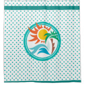 Zon en Surven, gestreepte rand Douchegordijn (Voorkant)