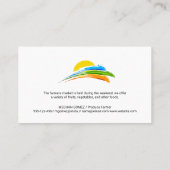 Zon- en verfpenselenmarkt visitekaartje (Achterkant)