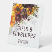 Zon en wijngaarden mousserend reclamebord met voetstuk (Voorkant)