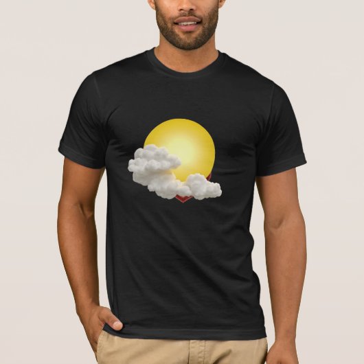 Zon en witte wolk t-shirt (Voorkant)
