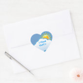 Zon en Wolk, <YOUR TEXT> Hart Sticker (Envelop)