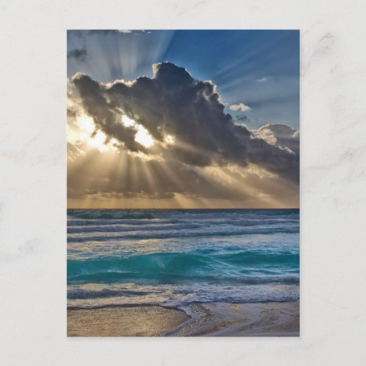 Zon en wolken boven de oceaan briefkaart (Voorkant)