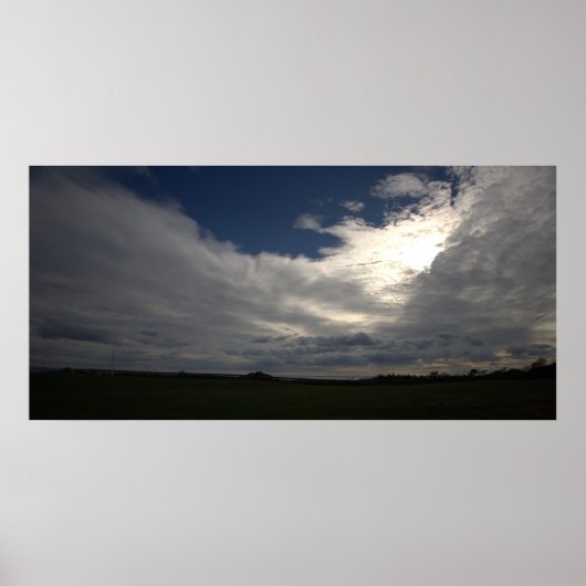 Zon en wolken foto poster (Voorkant)