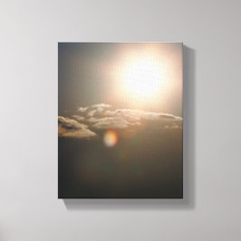 Zon en wolken met blauwe lucht canvas afdruk