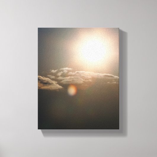 Zon en wolken met blauwe lucht canvas afdruk (Voorkant)